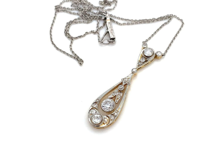 Collier Collier Art Déco Vintage en Or avec Diamants de 0,50 ct 58 Facettes 10713