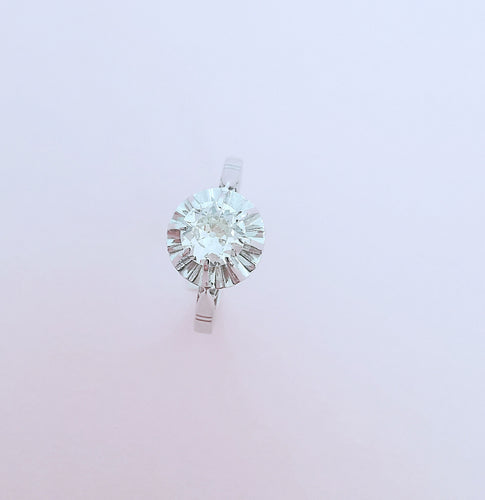 Bague Bague solitaire Diamant 0,60 carat Or Blanc 18 K 58 Facettes AA 1668