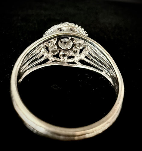 Bague 54.5 Bague or blanc sertie de 0,80 carat de diamants 58 Facettes