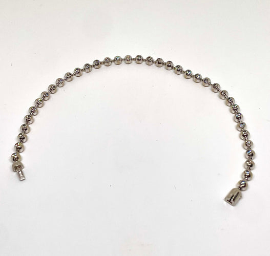 Bracelet Cartier - Bracelet perles de diamants or blanc 58 Facettes