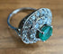 Bague 51 Ancienne bague or blanc, émeraude fin XIXème siècle 58 Facettes
