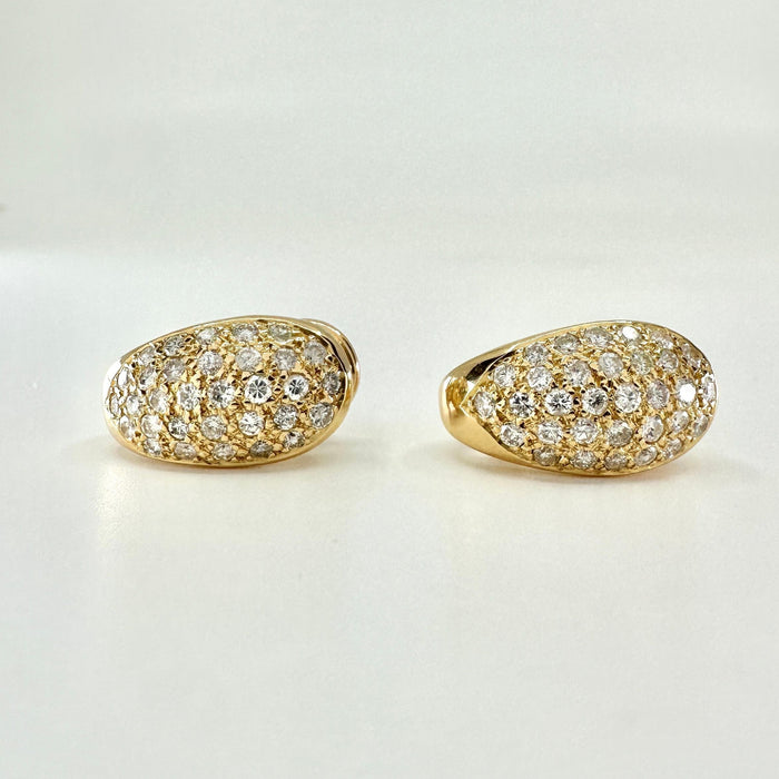 Boucles d'oreilles Boucles d'oreilles pavage diamants or jaune 58 Facettes 1