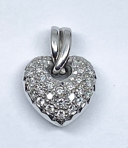 Pendentif Pendentif coeur or blanc 29 diamants 58 Facettes AB311