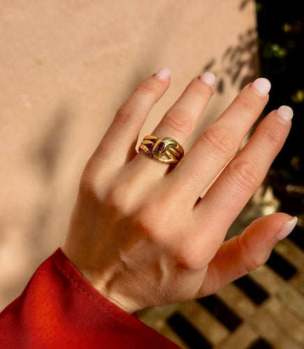 Bague 57 Bague Serpent or jaune Tourmaline 58 Facettes