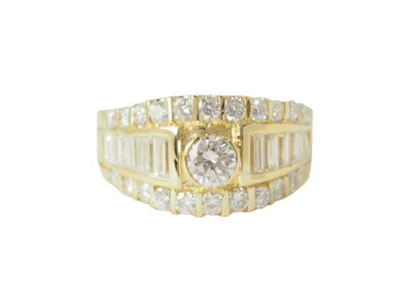 Bague 59 Bague solitaire en or jaune et diamants 58 Facettes 33468