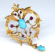 Broche Broche vintage années 70, turquoise, rubis, diamants 58 Facettes