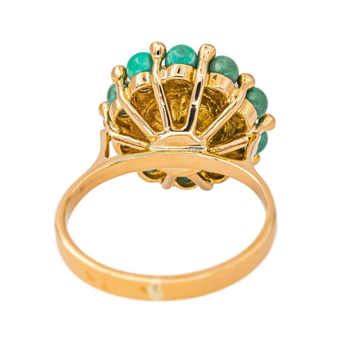Bague 52 Bague  Marguerite  Or jaune Perle, Turquoise 58 Facettes 4462733CN