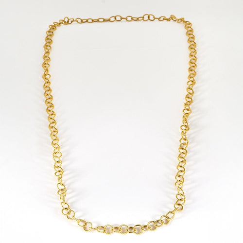 Collier Sautoir en or jaune à maillons ronds entrelacés 58 Facettes CLA0761