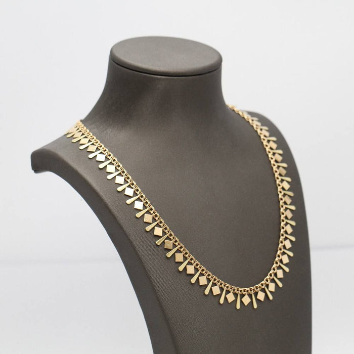 Hungarian 18k gold necklace with flocking