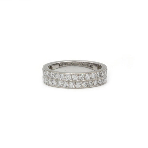 Bague 51 Bague - Or blanc et diamants 58 Facettes 1077