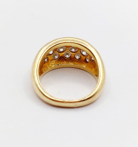 Bague 53 Bague jonc bombée or jaune et 2,20 carats de diamants taille brillant 58 Facettes A06334