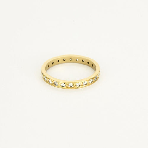 Bague 58,5 Alliance américaine en or jaune et diamants 58 Facettes TOU1500X2