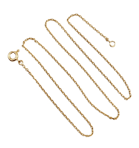 Chaine vintage française or jaune, mailles forçat 58 Facettes A06211