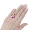 Bague 46 Bague ouverte, or blanc, rubis et diamants. 58 Facettes 35094