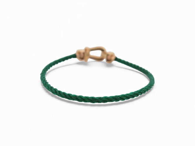 Bracelet bracelet FRED force 10 mm en or rose 18k + cable acier vert 16.5cm 58 Facettes 271014