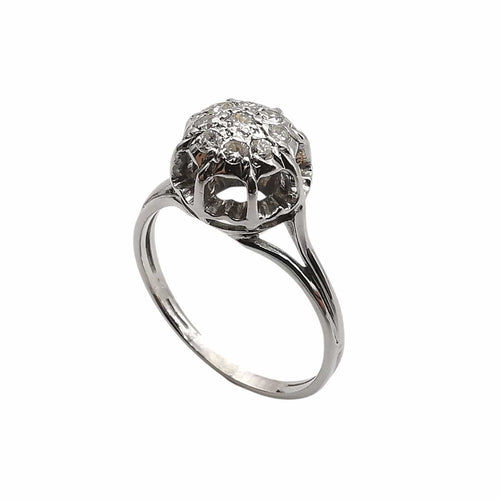 Bague 58 Bague dôme en or blanc & diamants 58 Facettes