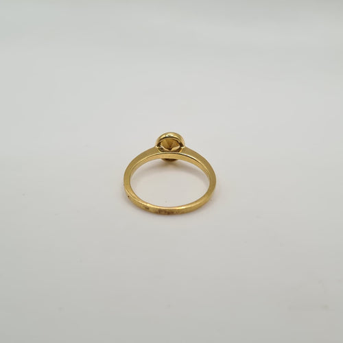 Bague 52 Solitaire or jaune 18 carats serti d’une citrine ovale 58 Facettes