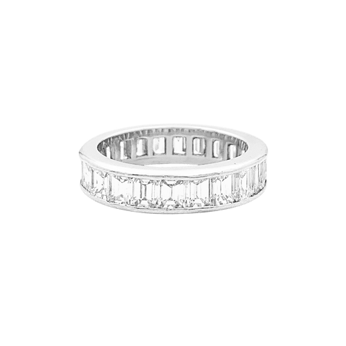 Bague 53 Alliance tour complet, platine, diamants. 58 Facettes 34605