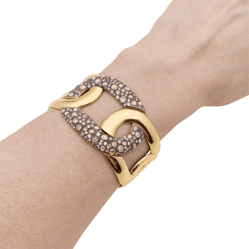 Náramek Pomellato Tango bílé a hnědé zlato a diamant