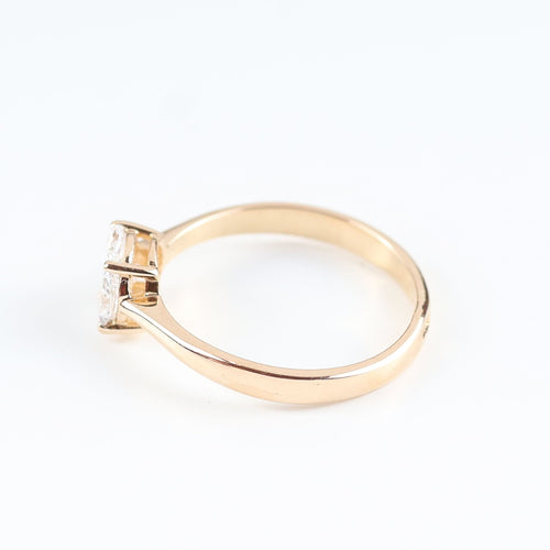 Bague Bague en or rose sertie de diamants taille marquise et princesse 58 Facettes 131455A