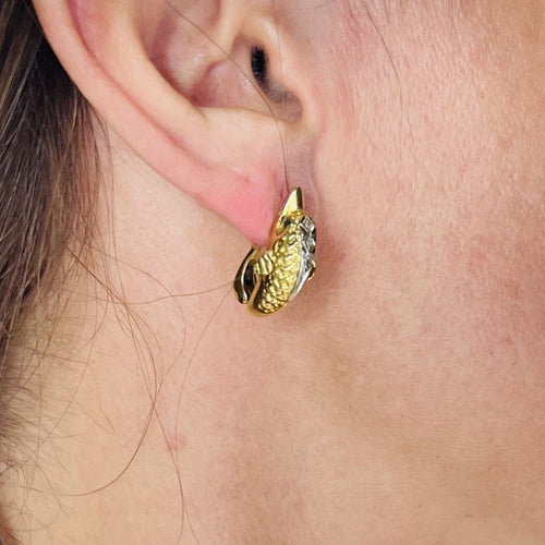 Boucles d'oreilles Boucles d'Oreilles 2 Ors avec Emeraudes et Diamants 58 Facettes 20400000819