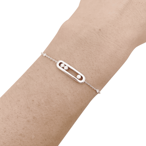 Bracelet Bracelet Messika, "Baby Move", or blanc, diamants. 58 Facettes 34430