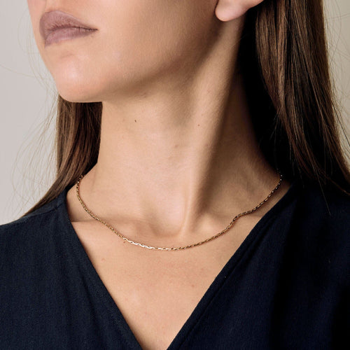 Collier Sautoir en or jaune à maille forçat 58 Facettes AUX1117