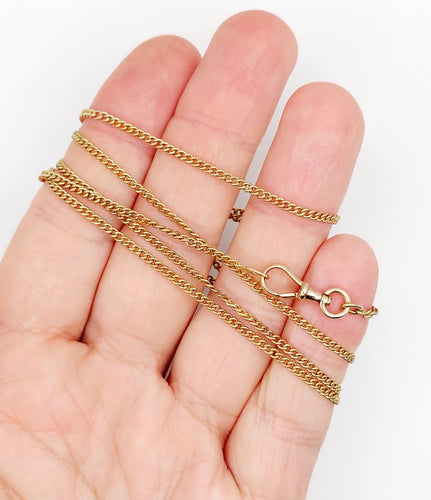 Collier Chaine sautoir antique or jaune en mailles gourmette 58 Facettes A05536