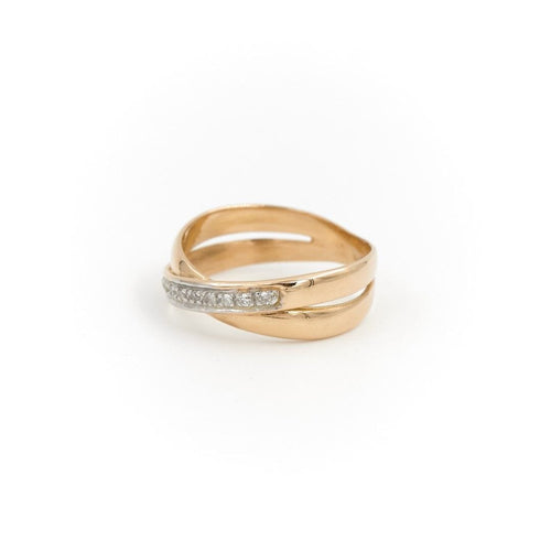 Bague 51 Bague Alliance Or jaune, Or blanc Diamant 58 Facettes 1740880CN