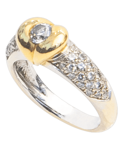 Bague Or 18K blanc jaune Diamant