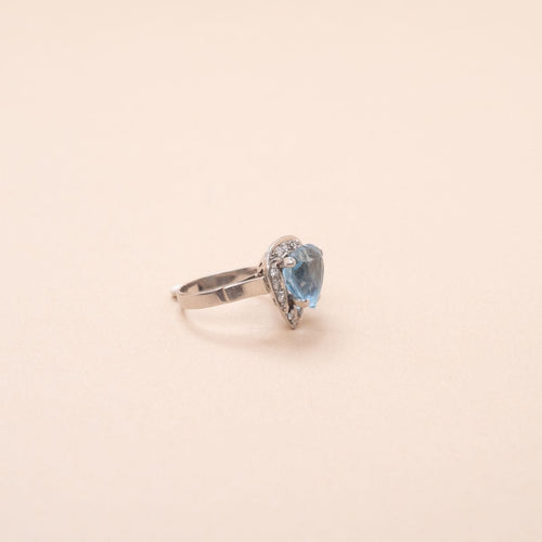 Bague 45.5 Bague Maggy or gris Topaze 3 carats 58 Facettes 793329