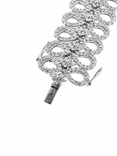 Bracelet Bracelet or blanc certifié HRD serti de 800 diamants naturels 58 Facettes
