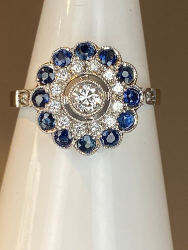 Bague 57 Bague diamants, saphir 58 Facettes AB45