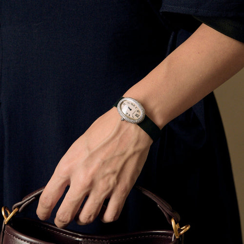 Montre CARTIER - Montre Baignoire en or blanc et diamants 58 Facettes