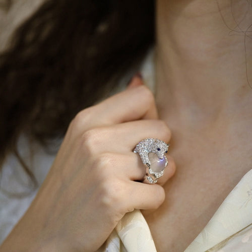 Bague 52 Boucheron - Bague "Collection animaux Ours Nanook" Or Gris Diamants 58 Facettes