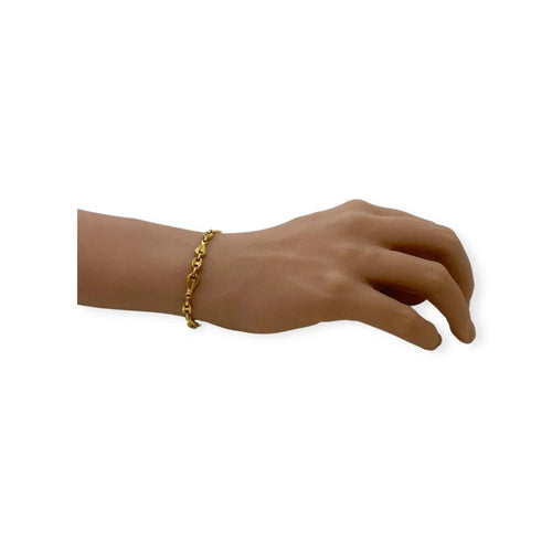 Bracelet Bracelet grains de café alternés en or jaune 750 (18k) 58 Facettes 330088316