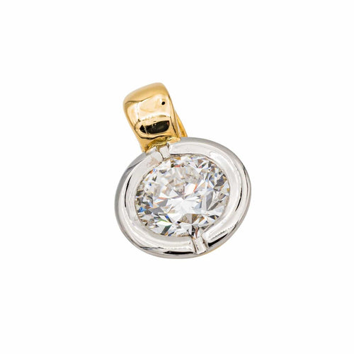 Bague Pendentif Solitaire Or jaune, Or blanc Diamant 58 Facettes 3855318CN