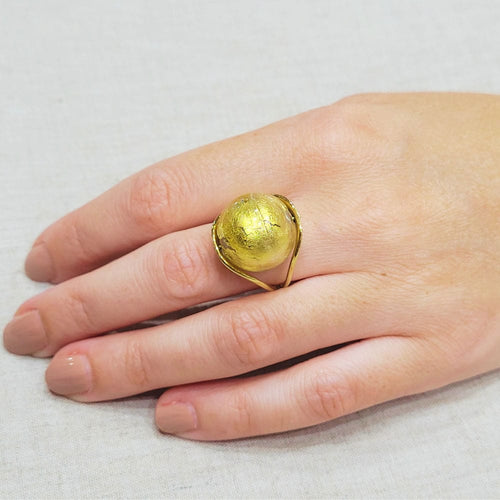 Bague 49 Bague en or jaune et Murano 58 Facettes S253