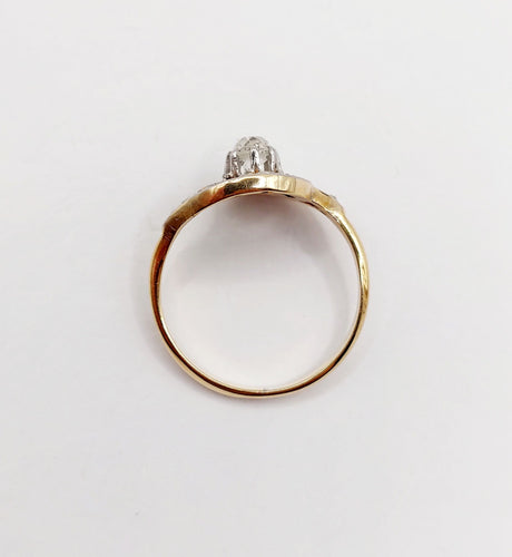 Bague tourbillon antique en or 18k et platine, diamants taille ancienne 58 Facettes A06455