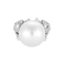 Bague 52,5 Bague en or blanc, perle de culture blanche et diamants 58 Facettes RAM3104