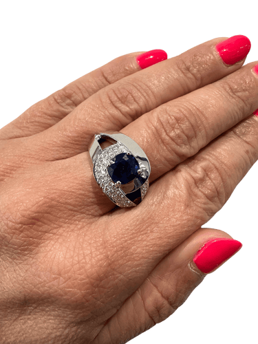 Bague 55 Bague Or Blanc - Saphir et Diamants 58 Facettes 1.0000142/1