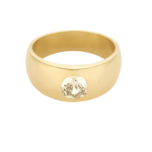 Bague 56 Solitaire jonc en or jaune et diamant 58 Facettes COMP1082