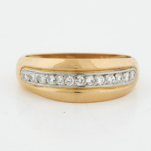 Bague 54 BAGUE DIAMANTS 2 OR 18 CARATS 58 Facettes RÉF 5023/18