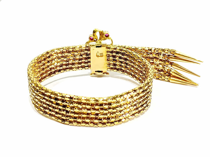 Bracelet Bracelet or jaune et rubis 58 Facettes