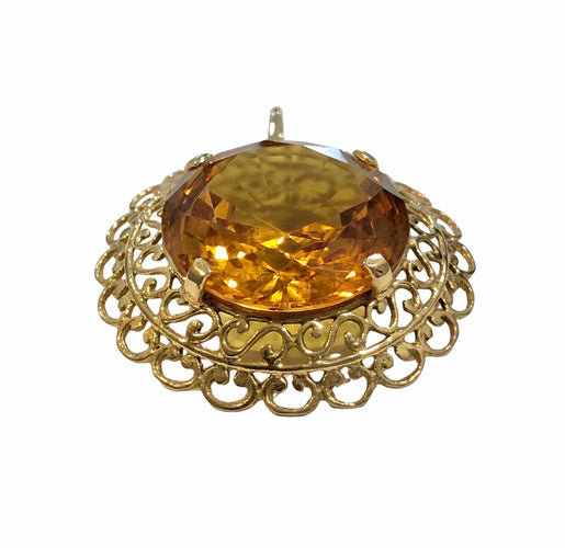 Pendentif Pendentif ancien or jaune citrine 58 Facettes
