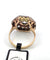 Bague 54 Anello con diamante centrale old mine en or jaune et argent 58 Facettes