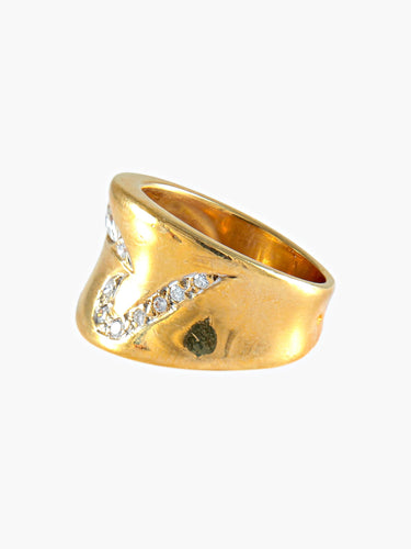 Bague 53 BAGUE OR JAUNE ET DIAMANTS 58 Facettes