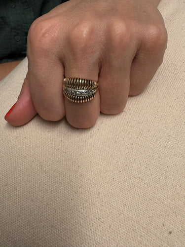 Bague 58 Bague Spirales or et Diamants 58 Facettes