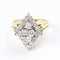 52 Anillo oro amarillo con vistas de oro blanco y diamantes talla brillante 58 Facettes 129418A