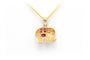 Pendentif Pendentif en or jaune serti de rubis et d'un diamant 58 Facettes B554